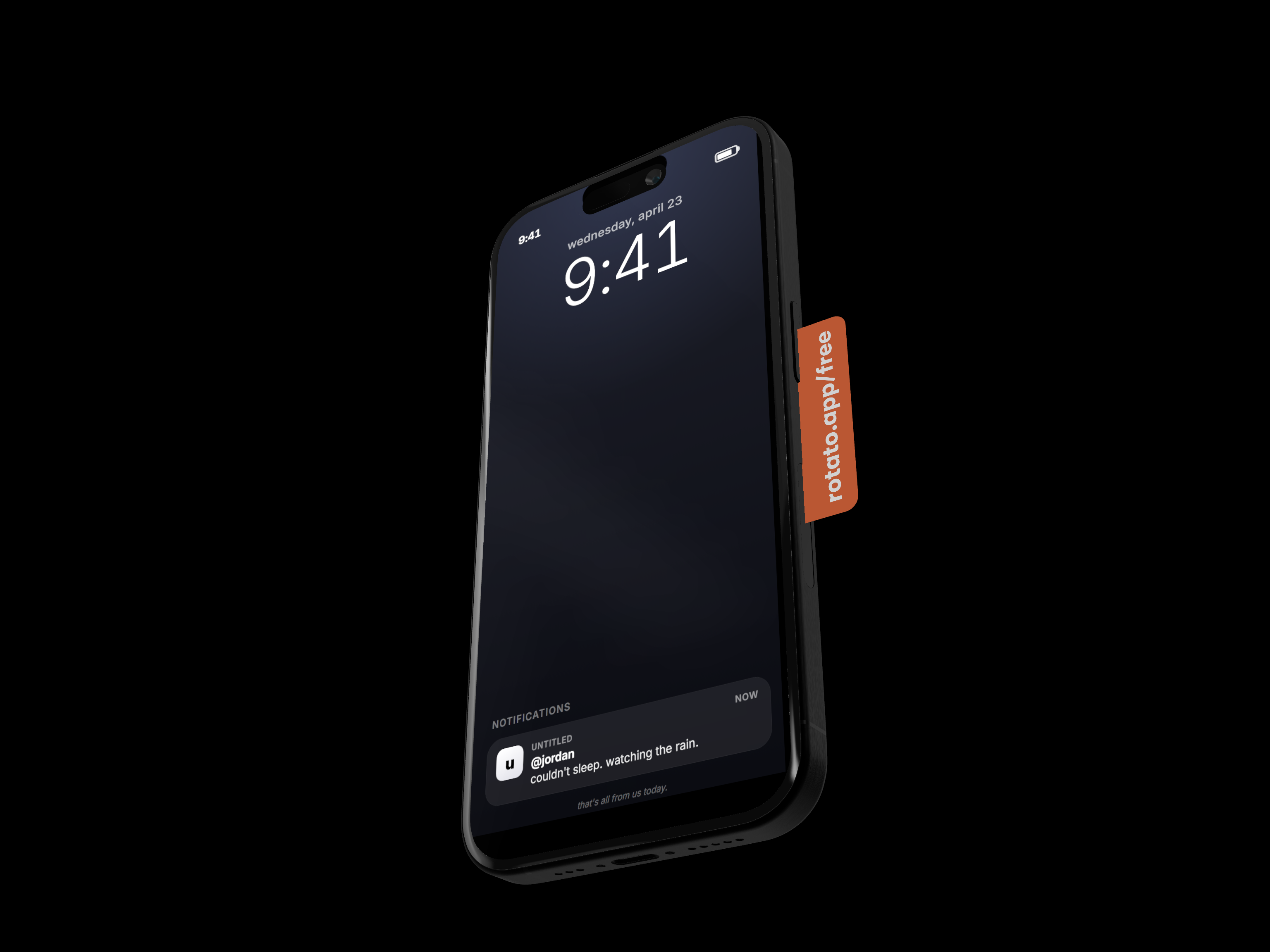 a quiet lockscreen with just one notification